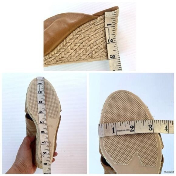 Vince Sylvia Wedge Espadrille Sandals Knotted Slip On Brown Leather 8 - Picture 8 of 10